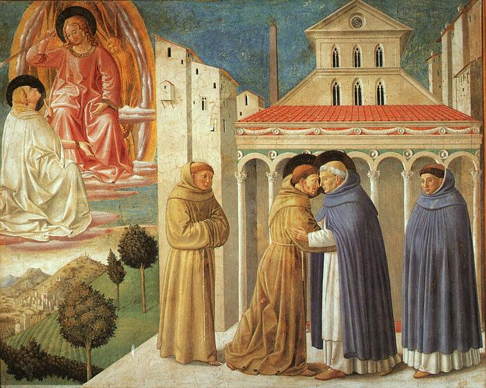 Benozzo Gozzoli The Meeting of Saint Francis and Saint Domenic oil painting picture